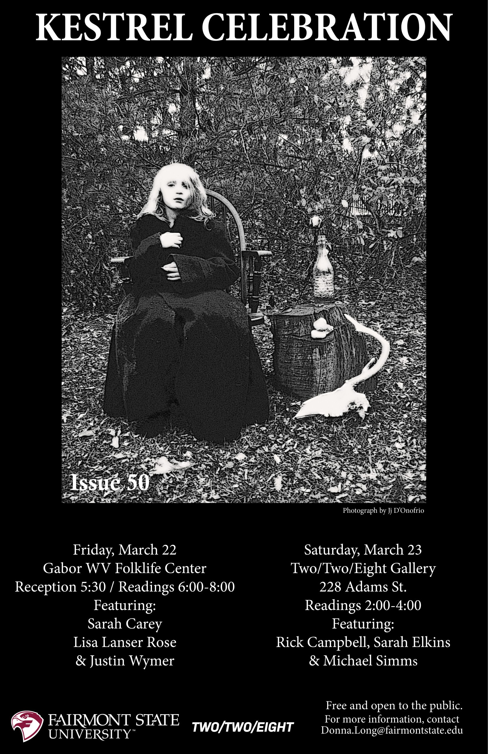 Image of the flyer used to promote the Kestrel Celebration, Friday, March 22 at the Gabor West Virginia Folklife Center.